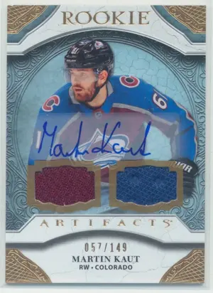 2020-21 ARTIFACTS - MARTIN KAUT #161 MATERIAL GOLD AUTO ROOKIE 57/149