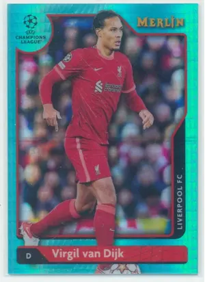 2021-22 Topps Merlin Collection Chrome UCL - Virgil Van Dijk #103 Aqua Prism Refractor Parallel