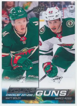 2022-23 UPPER DECK - MATT BOLDY/MARCO ROSSI #250 YOUNG GUNS CHECKLIST