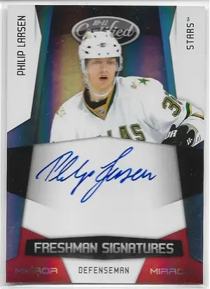 2010-11 Certified Mirror Red Signatures #173 Philip Larsen RC (223/250)