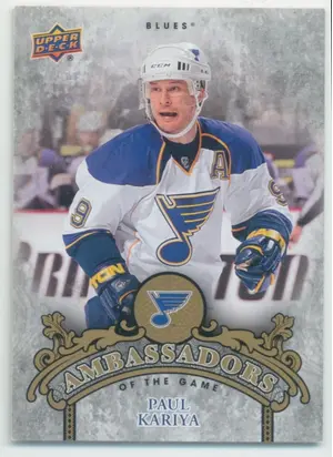 2010-11 UPPER DECK - PAUL KARIYA #AG44 AMBASSADORS OF THE GAME