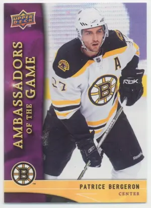 2009-10 UPPER DECK - PATRICE BERGERON #AG8 AMBASSADORS OF THE GAME
