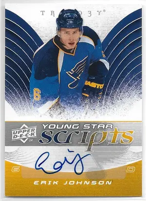 2008-09 Trilogy Young Star Scripts #YS-EJ Erik Johnson