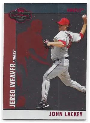 2008 Topps Co-Signers Silver Red #071 John Lackey (w/ Jered Weaver) (061/400)