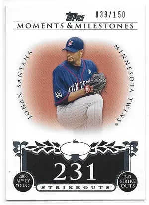 2008 Topps Moments & Milestones #87 Johan Santana (039/150)