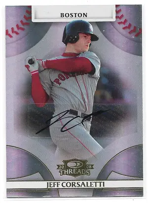 2008 Donruss Threads Signatures Gold #76 Jeff Corsaletti (282/975)