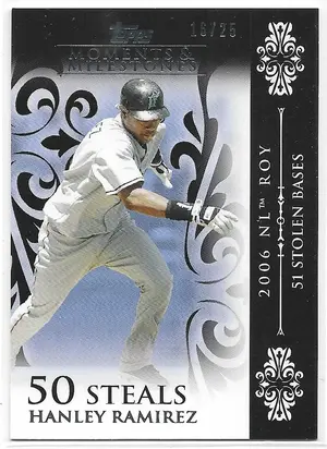 2008 Topps Moments & Milestones Black #91 Hanley Ramirez (16/25)