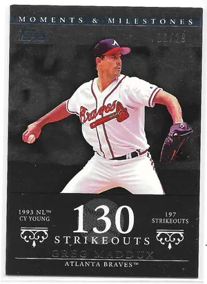 2007 Topps Moments & Milestones Black #15 Greg Maddux (06/29)