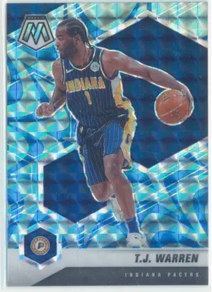 2020-21 Panini Mosaic - T.J. Warren #23 Reactive Blue Prizm Parallel