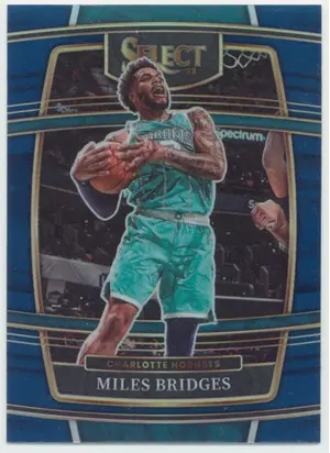 2021-22 Panini Select - Miles Bridges #42 Concourse Blue Prizm Parallel