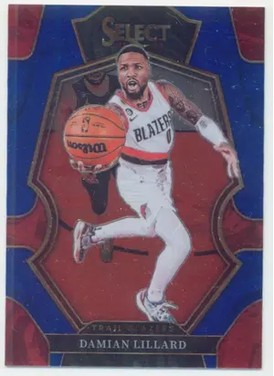 2022-23 Panini Select - Damian Lillard #107 Premier Level Blue Parallel