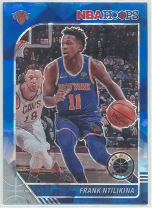 2019-20 Panini NBA Hoops Premium Stock - Frank Ntilikina #125 Blue Cracked Ice Parallel