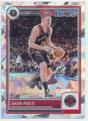 2023-24 Panini NBA Hoops Premium Stock - Jakob Poeltl #122 Ice Prizm Parallel
