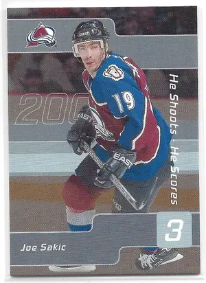 2001-02 Be A Player Signature Series He Shoots He Scores Points #NNO Joe Sakic