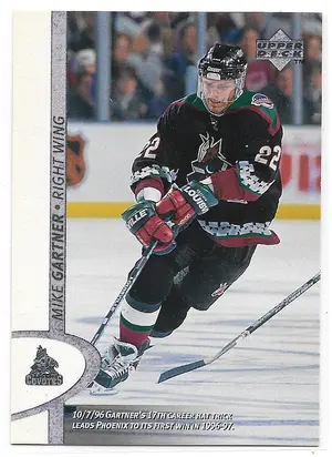 1996-97 Upper Deck #316 Mike Gartner (Rare White Border Misprint!)