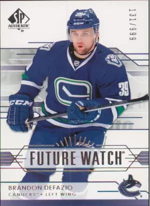 2014-15 SP AUTHENTIC - BRANDON DEFAZIO #250 FUTURE WATCH 131/999