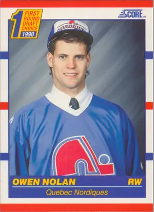 1990-91 SCORE - OWEN NOLAN #435 FIRST ROUND DRAFT CHOICE