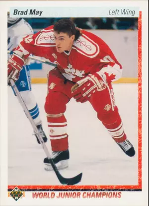 1990-91 UPPER DECK - BRAD MAY #455 ROOKIE