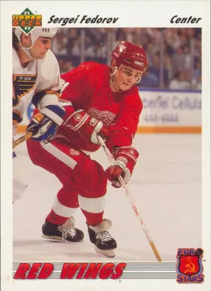 1991-92 UPPER DECK - SERGEI FEDOROV #E9 EURO STARS