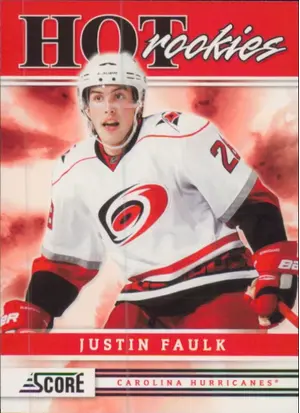 2011-12 SCORE - JUSTIN FAULK #563 ROOKIE SP!