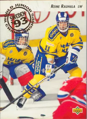 1992-93 UPPER DECK - REINE RAUHALA #598 WORLD JUNIOR CHAMPIONSHIPS RC