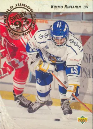 1992-93 UPPER DECK - KIMMO RINTANEN #618 WORLD JUNIOR CHAMPIONSHIPS RC