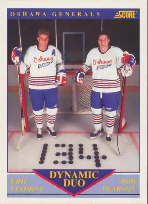 1991-92 SCORE - ERIC LINDROS/ROB PEARSON #385 DYNAMIC DUO