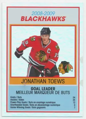 2009-10 O-PEE-CHEE - JONATHAN TOEWS #TC7 TEAM CHECKLIST