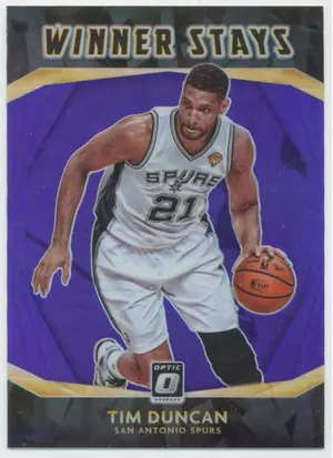 2020-21 Donruss Optic - Tim Duncan #15 Winner Stays Purple Parallel
