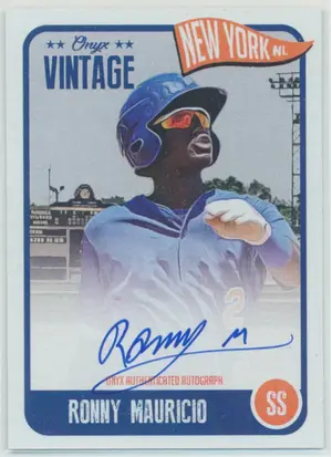 2020 Onyx Vintage - Ronny Mauricio #VARM Autograph Blue Ink