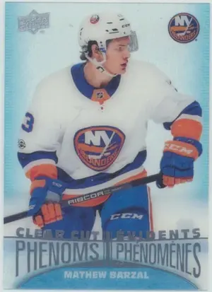 2018-19 TIM HORTONS - MATHEW BARZAL #CC-3 CLEAR CUT PHENOMS