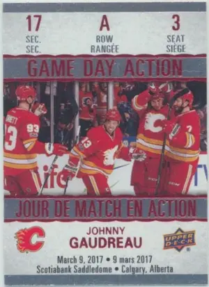 2017-18 TIM HORTONS - JOHNNY GAUDREAU #GDA-3 GAME DAY ACTION