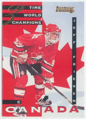 1995-96 DONRUSS - JEFF FRIESEN #21 CANADA WORLD JUNIORS