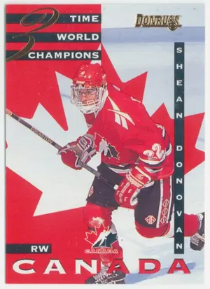 1995-96 DONRUSS - SHEAN DONOVAN #19 CANADA WORLD JUNIORS