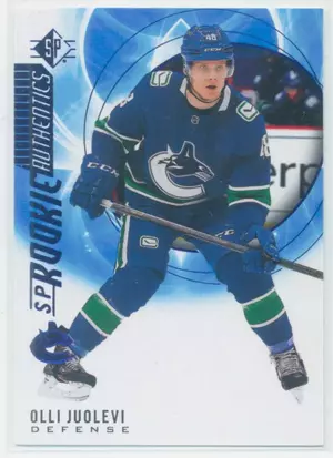 2020-21 SP - OLLI JUOLEVI #132 ROOKIE AUTHENTICS BLUE PARALLEL