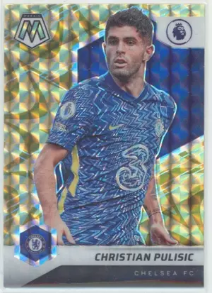 2021-22 Panini Mosaic Premier League - Christian Pulisic #2 Reactive Gold Mosaic Prizm Parallel