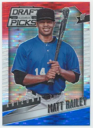 2014 Panini Prizm Perennial Draft Picks - Matt Railey #16 Red White & Blue Pulsar Prizm Parallel