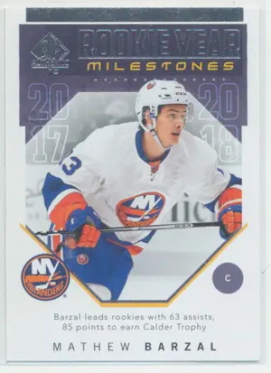 2018-19 SP AUTHENTIC - MATHEW BARZAL #RYM-MB ROOKIE YEAR MILESTONES