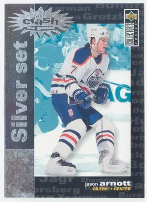 1995-96 COLLECTOR'S CHOICE - JASON ARNOTT #C19 YOU CRASH THE GAME SILVER SET