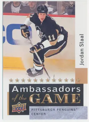 2009-10 UPPER DECK - JORDAN STAAL #AG59 AMBASSADORS OF THE GAME