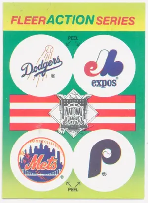 1990 Fleer - Los Angeles Dodgers/Montreal Expos/New York Mets/Philadelphia Phillies #LMNP Team Stickers Inserts