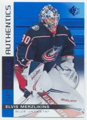 2019-20 SP - ELVIS MERZLIKINS #109 SP ROOKIE AUTHENTICS BLUE