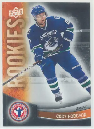 2012 NATIONAL HOCKEY CARD DAY CANADA - CODY HODGSON #1 ROOKIES