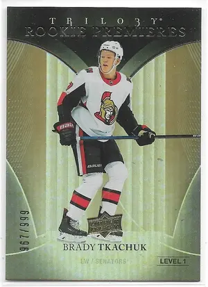 2018-19 Trilogy #72 Brady Tkachuk RC (Rookie Premieres) (967/999)