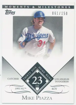 2007 Topps Moments & Milestones - Mike Piazza #79-23 1993 NL ROY 35 Home Runs 61/150