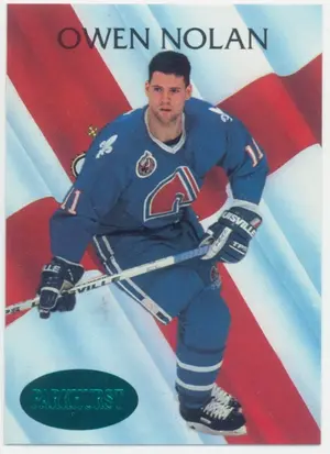 1992-93 PARKHURST - OWEN NOLAN #455 INTERNATIONAL RISING STAR EMERALD ICE