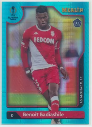2021-22 Topps Merlin Collection Chrome UCL - Benoit Dadiashile #40 Rookie Aqua Prism Refractor Parallel