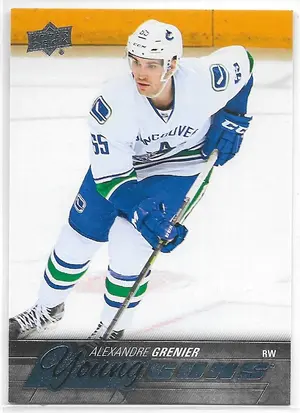 2015-16 Upper Deck #470 Alexandre Grenier RC (Young Guns)