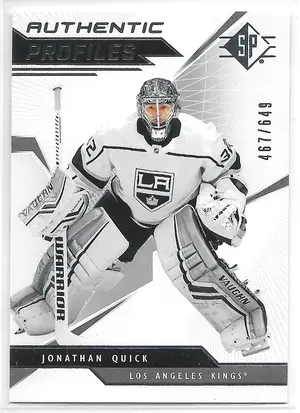 2018-19 SP Authentic Profiles #AP-JQ Jonathan Quick (467/649)