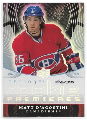 2008-09 Trilogy #126 Matt D'Agostini RC (365/999)